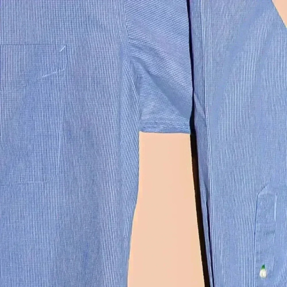 Tommy Hilfiger Blue Gingham Long Sleeve Collared Dress Shirt Size 16 / 32-33 Top - Picture 6 of 6